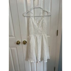 SHEIN Womens Medium White‎ Crisscross Backless Cami Dress